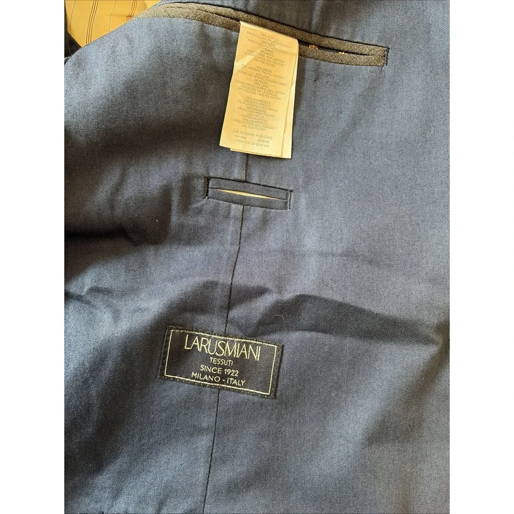 J Crew Ludlow Blazer 40 Short Mens Larusmiani Cotton Solid Blue Preppy